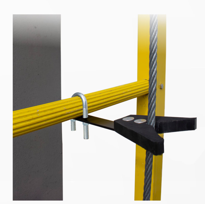 A cable guide, which assists the cable in the cable climbing system to remain straight.