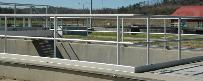 osha-handrails-optimized_2_orig An OSHA compliant handrail at a wastewater treatment plant.