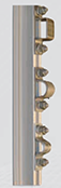 rung-clamp_orig A closeup of an aluminum climbing trolley.