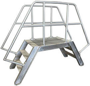 An aluminum TUF LADDER Ships Ladder that is designed to over a desired location.