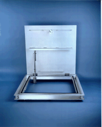 An opened aluminum TUF HATCH